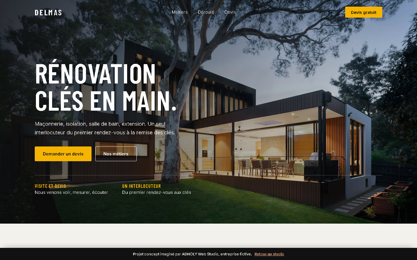 Capture du site concept Delmas Rénovation