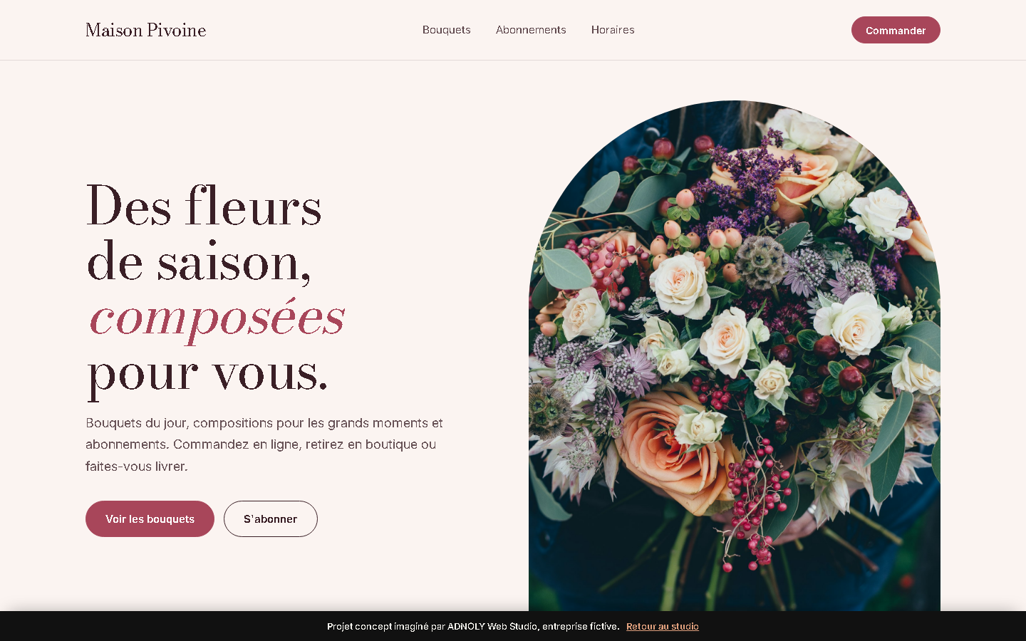 Site concept Maison Pivoine